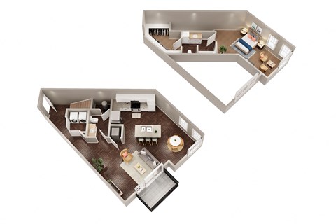 Floor plan for 1 bed, 1 bath, 840 sqft